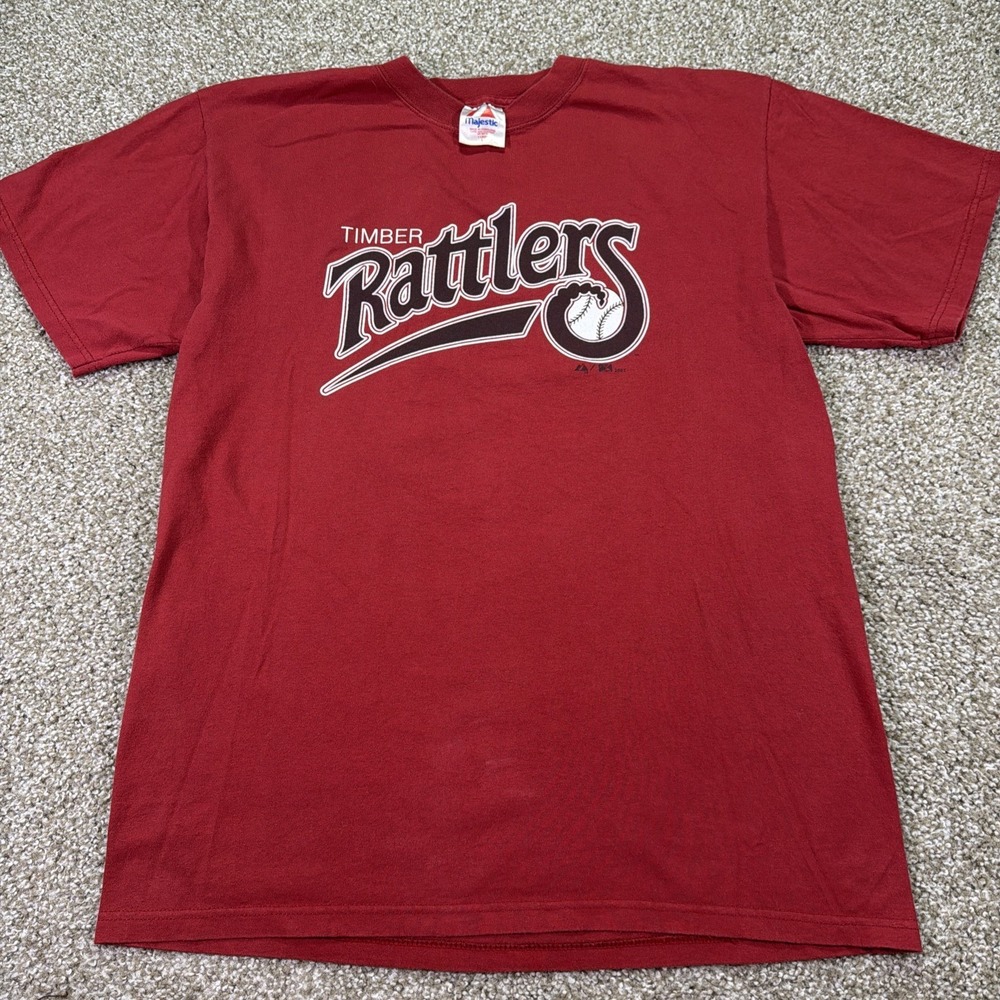 Vintage Timber Rattlers Majestic Sports Tee Shirt Baseball Size Large #13